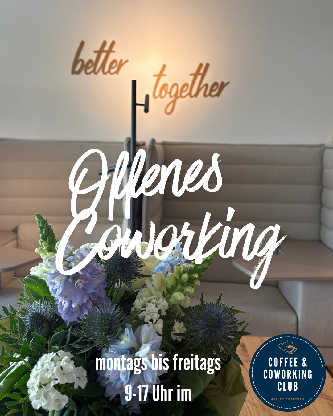 Offenes Coworking im Coffee & Coworking Club I Obertor 6 I Ratingen-Mitte I Tagespass I Birgit Kieslich